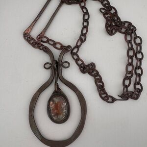 Vintage Modernist Brutalist Necklace Copper by Rafael Canada kinetic pendant